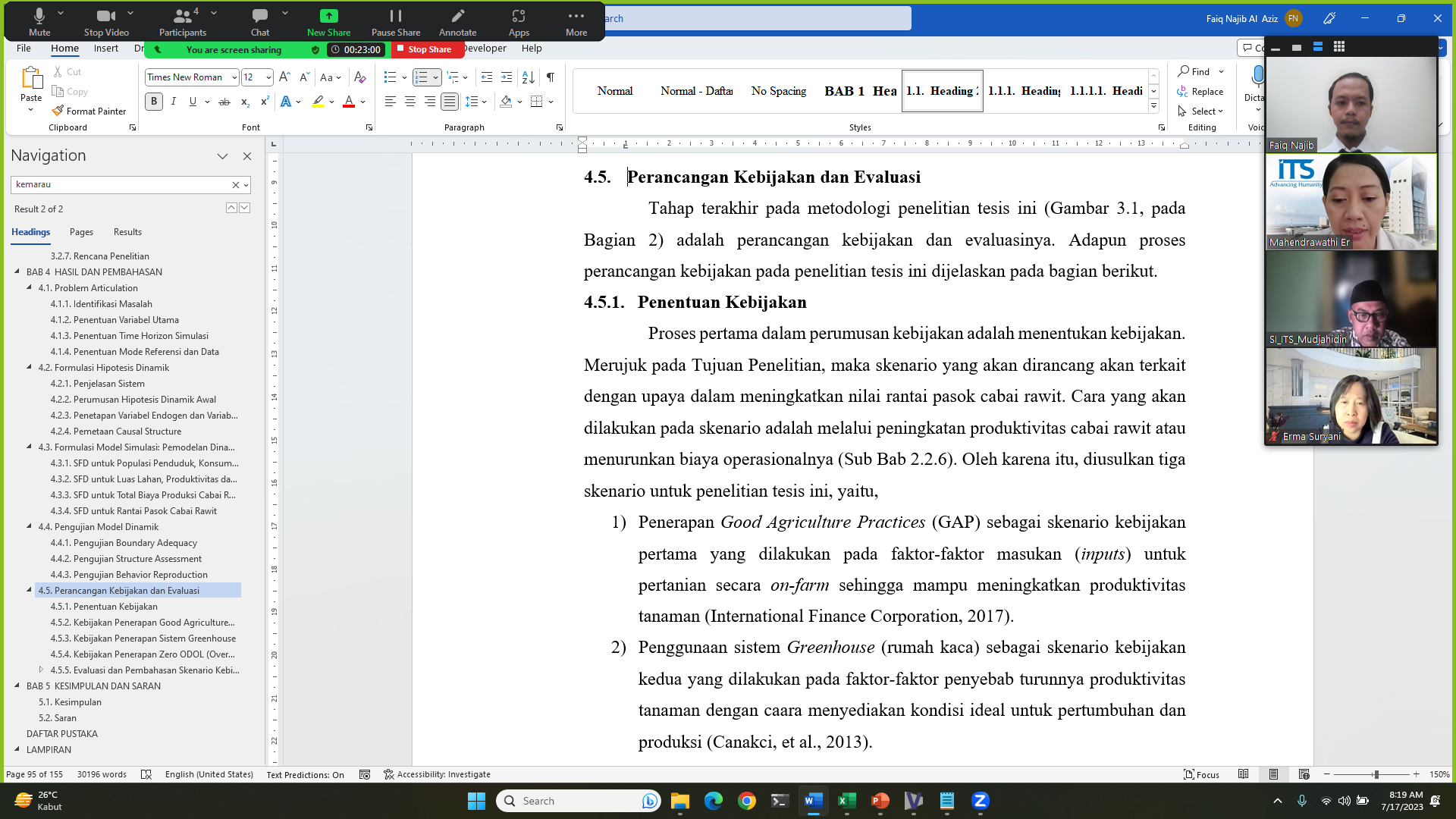 foto seminar akhir tesis Faiq